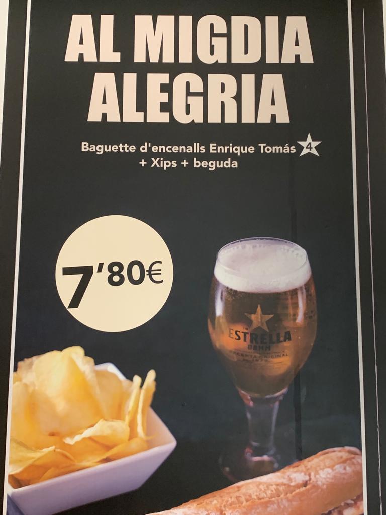 Menú Al Migdia Alegria per 7,80€ a Enrique Tomás